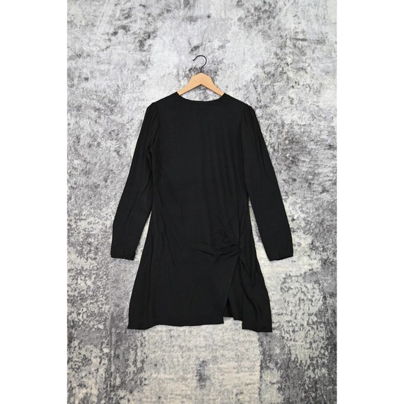Reformation Black Crepe Long Sleeve Mini Dress Size 8 - Picture 1 of 9